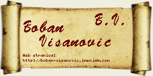 Boban Višanović vizit kartica
